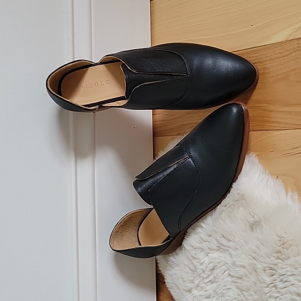 Emma d'Orsay Oxford Black Leather Nisolo Loafers - Excellent Used Condition